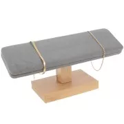 Joyero - Expositor para pulseras 9x20cm Bambú - Gamuza gris x1