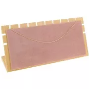 Joyero para collar - forma rectangular 11x25 cm Bambú - Gamuza rosa x1