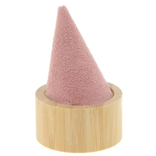 Anillero cónico 60x40 mm - Bambú - Gamuza rosa x1