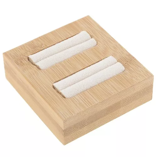 Joyero - mini bandeja para 2 anillos 60x65 mm - Bambú - Ante Beige x1