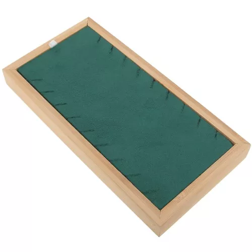 Joyero para collar - bandeja 9 collares 22x11 cm Bambú - Ante Verde x1