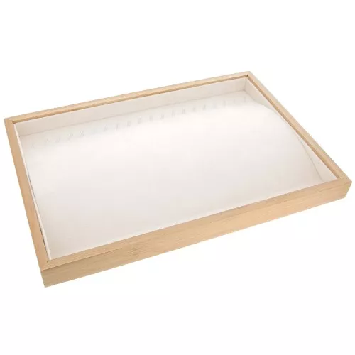 Joyero - bandeja para 20 collares 35x24 cm Bambú - Ante Beige x1