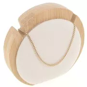 Joyero para collar - redondo - 9 cm Bambú - Gamuza Beige x1