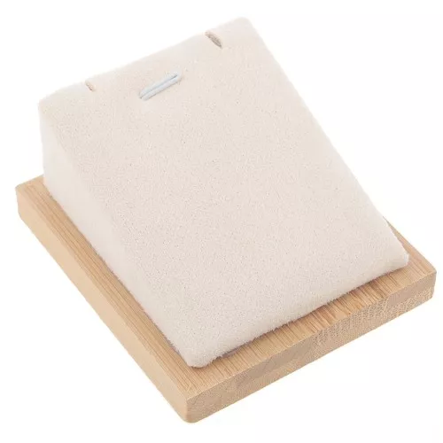 Joyero para collar - rectángulo inclinado - 7,5x6 cm Bambú - Ante Beige x1