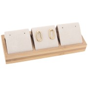 Portapendientes triple 16x6 cm - Bambú - Ante Beige x1