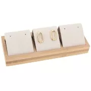 Portapendientes triple 16x6 cm - Bambú - Ante Beige x1