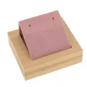 Portapendientes sencillo 7x5,5 cm - Bambú - Gamuza rosa x1
