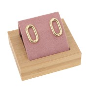 Portapendientes sencillo 7x5,5 cm - Bambú - Gamuza rosa x1