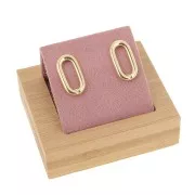 Portapendientes sencillo 7x5,5 cm - Bambú - Gamuza rosa x1