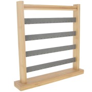 Joyero - Expositor de pendientes - 33x30 cm Bambú - Gamuza Gris x1|raw }}