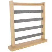 Joyero - Expositor de pendientes - 33x30 cm Bambú - Gamuza Gris x1