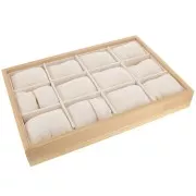 Expositor para pulsera y reloj -12 cojines - 35x24cm Bambú -Suede Beige x1