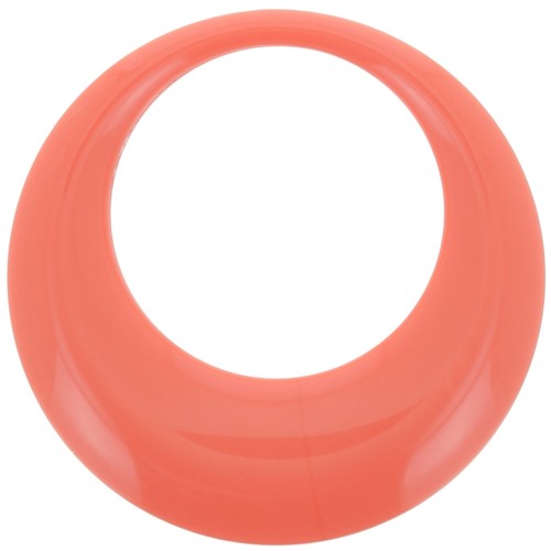 Colgante redondo hueco de resina opaca 44 mm - Coral rosa x1