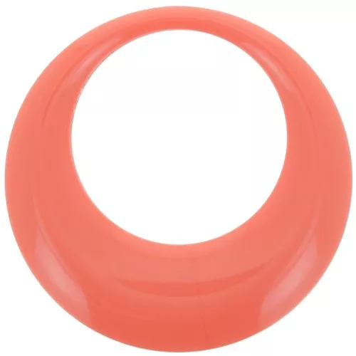 Colgante redondo hueco de resina opaca 44 mm - Coral rosa x1