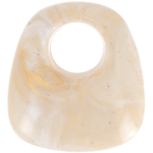 Colgante trapecio de resina opaca 23x21 mm - Mármol beige x1