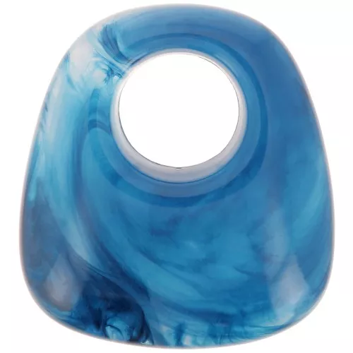Colgante trapecio de resina transparente 23x21 mm - Mármol azul x1