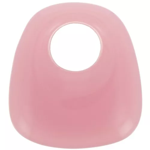 Colgante trapecio de resina transparente 23x21 mm - Rosa viejo x1