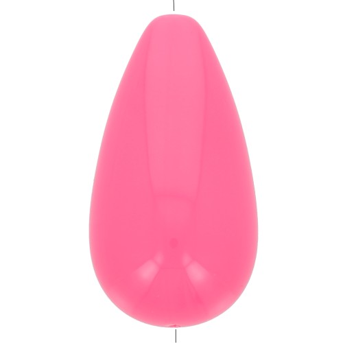 Cuenta de resina opaca pera 26x14 mm - Rosa Fluo x1