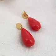 Cuenta de resina opaca pera 26x14 mm - Amarillo x1