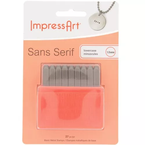 Juego de punzones de acuñación ImpressArt de 1,5 mm - Alfabeto en minúsculas SIN SERIF x27