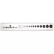 Regla graduada de 30 cm y pulgadas con medidas para cuentas y cabujones - Acrílico x1