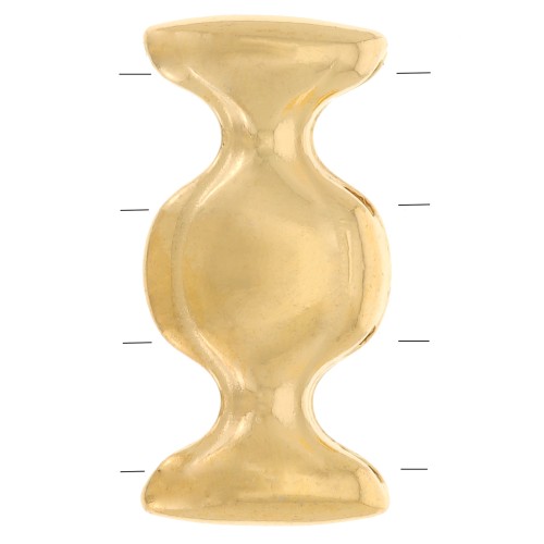 Conector para cuentas Dialiskari III Ginko Duo de 18x9 mm - Dorado con oro fino