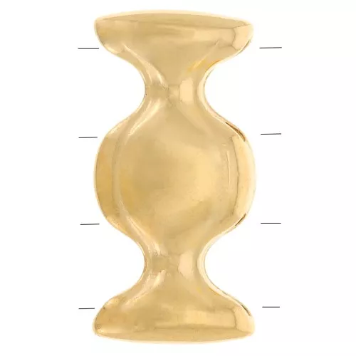 Conector para cuentas Dialiskari III Ginko Duo de 18x9 mm - Dorado con oro fino