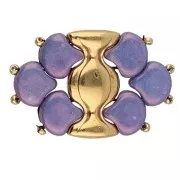 Conector para cuentas Ginko Duo 18x9 mm Dialiskari III - Plateado antiguo