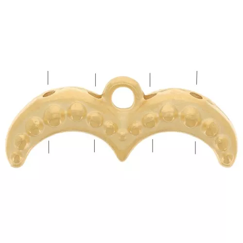 Punta tejedora con perlas Ginko Duo 20x8 mm Avolathonisi III - Dorado fino