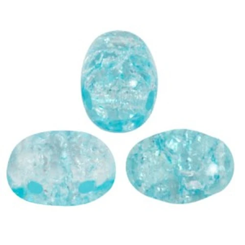 Cuentas de vidrio Samos® by Puca® 7x5 mm - New Cracked Aqua x10g