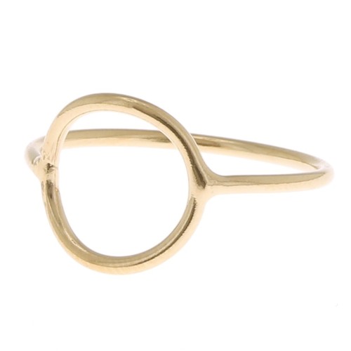 Anillo fino con círculo hueco - Talla 59 - Gold filled x1