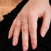 Anillo fino con círculo hueco - Talla 59 - Gold filled x1