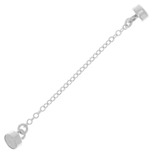 Cierre magnético de 10x4 mm con cadena de seguridad Forçat de 4 cm - Plata de ley 925