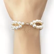 Cierre magnético de 10x4 mm con cadena de seguridad Forçat de 4 cm - Plata de ley 925