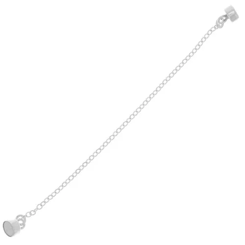 Cierre magnético 10x4 mm con cadena de seguridad Forçat 7 cm - Plata 925