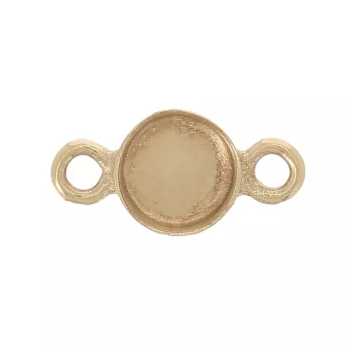 Distanciador redondo para cabujón base plana 3 mm - Gold filled x1