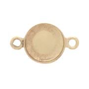 Distanciador redondo engarzado para cabujón base plana 5 mm - Gold filled x1