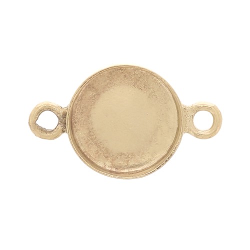 Distanciador redondo engarzado para cabujón base plana 5 mm - Gold filled x1