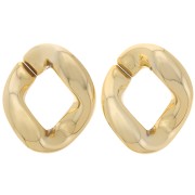 Eslabón oval de plástico trenzado 39,5x33 mm - Oro x1