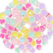 Surtido de cuentas redondas de 8 mm - Transparente - Multicolor Pastel x15|raw }}