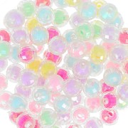 Surtido de cuentas facetadas redondas 8 mm - Transparente AB - Multi Pastel x15|raw }}
