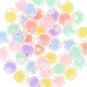 Cuentas facetadas redondas surtidas 10 mm - Transparente - Multicolor Pastel x10|raw }}