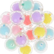 Surtido de cuentas facetadas redondas 16 mm - Transparente - Multicolor Pastel x6|raw }}