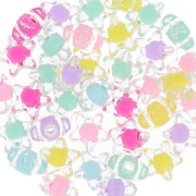 Surtido de cuentas de estrella facetadas de 11 mm - Transparente - Multi Pastel x10