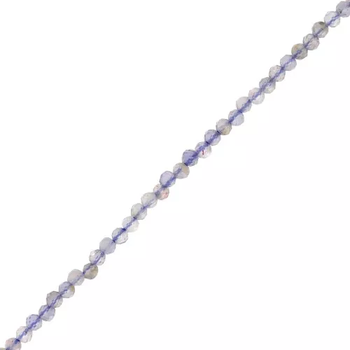 Cuenta redonda facetada 2 mm gema - Iolita x39cm