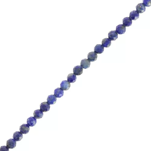 Cuentas facetadas redondas 3 mm gema - Lapislázuli x38cm