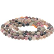 Cuentas redondas facetadas de 3 mm de piedra preciosa - Rodonita x 39 cm