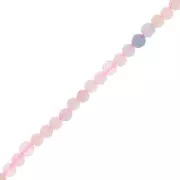 Cuenta redonda facetada 3 mm gema - Morganita x39cm