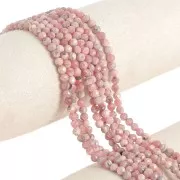 Cuenta redonda facetada 3 mm gema - Rodocrosita x39cm