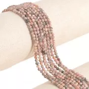 Cuenta redonda facetada 4 mm gema - Rodocrosita x39cm